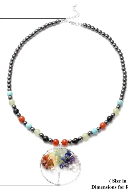 7 Chakra Pendant Necklace with Magnetized Hematite - Image 5