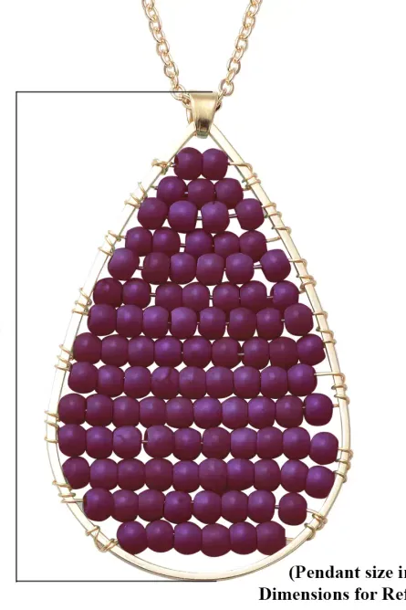 252 - Purple Howlite Teardrop Pendant Necklace - Image 2