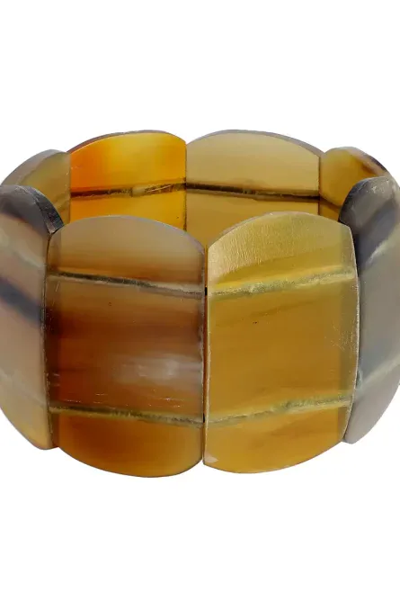 442 - Natural Buffalo Horn Stretch Bracelet - Image 1