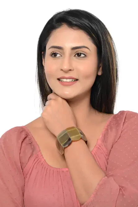 442 - Natural Buffalo Horn Stretch Bracelet - Image 5