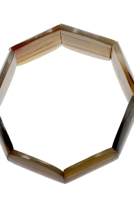 442 - Natural Buffalo Horn Stretch Bracelet - Image 2