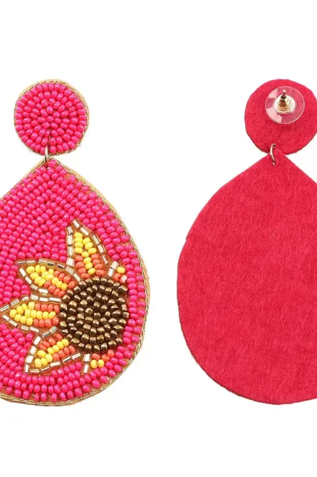 8 - Sunshine Bloom Seed-Beaded Earrings - Image 5