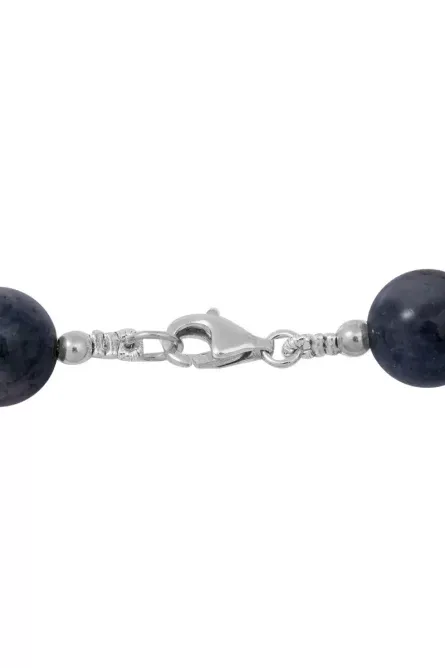 221 - Black Tourmalinated Quartz Beaded Necklace in Sterling Silver - Image 5