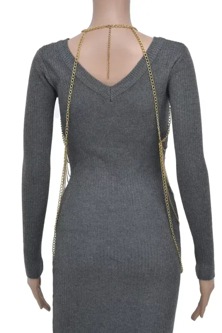 296 - Austrian Crystal Layered Body Chain Necklace - Image 2