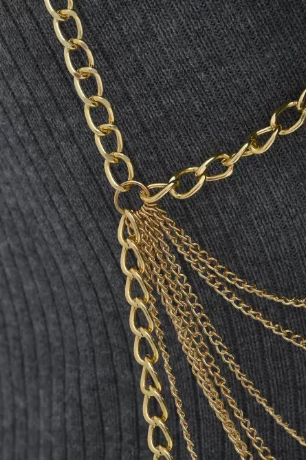 296 - Austrian Crystal Layered Body Chain Necklace - Image 5