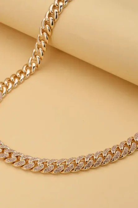 299 - Austrian Crystal Curb Link Chain Necklace - Image 2