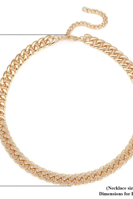 299 - Austrian Crystal Curb Link Chain Necklace - Image 5