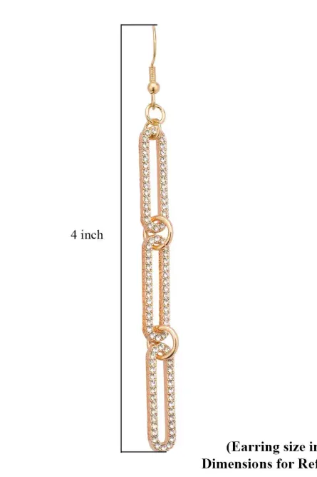 77 - Crystal Link Drop Earrings - Image 4