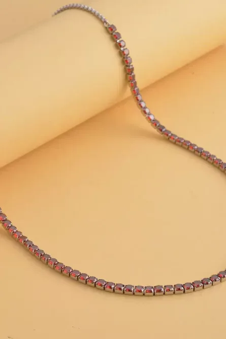 24 - Simulated Diamond Butterfly Bolo Tennis Necklace - Image 2