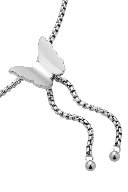 24 - Simulated Diamond Butterfly Bolo Tennis Necklace - Image 5