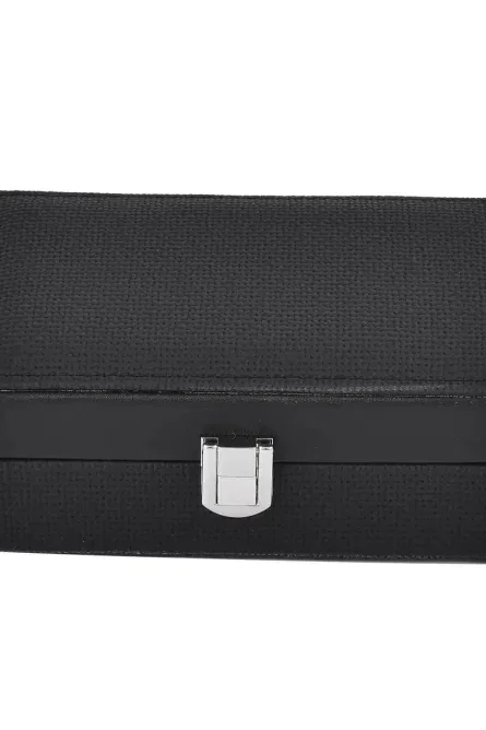 Embossed Faux Leather Jewelry Box with Mirror and Lock - Image 2