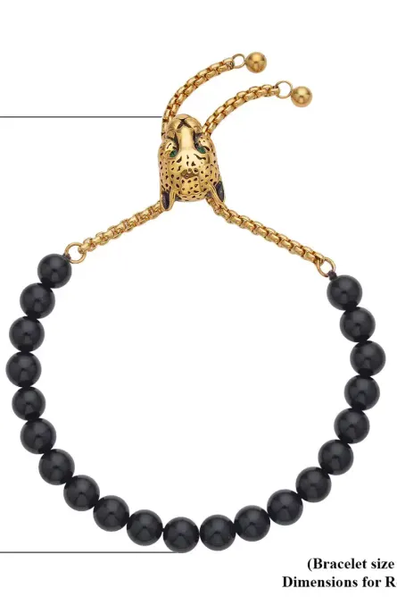 371 - Panther Power Black Agate Bolo Bracelet - Image 5