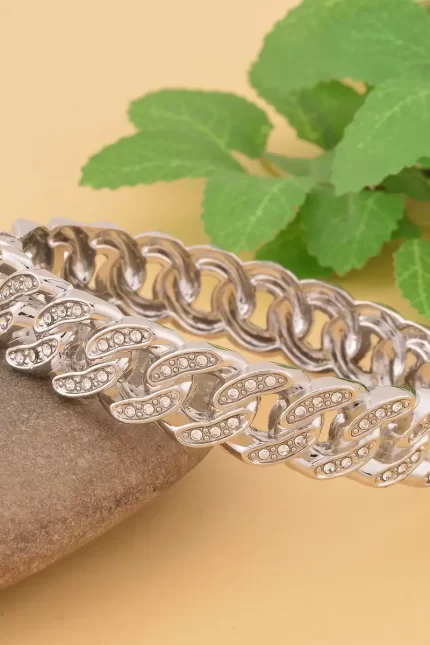 40 - Silver Ice Crystal Link Bracelet - Image 4