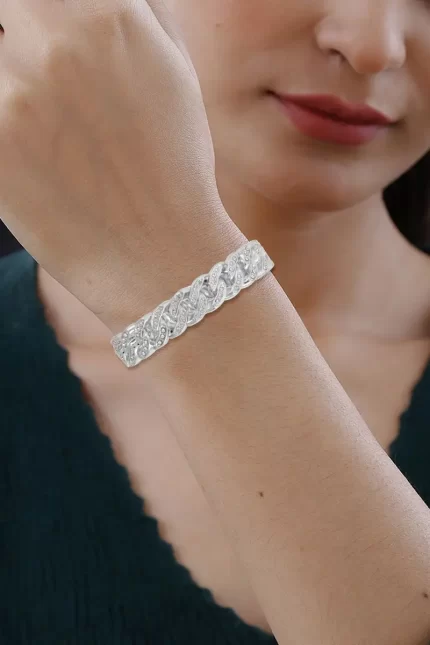 40 - Silver Ice Crystal Link Bracelet - Image 3
