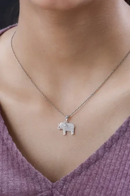 Diamond Accent Elephant Pendant - Image 4