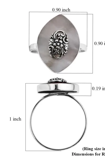 589 - Moonlight Garden Mother of Pearl Ring - Image 2