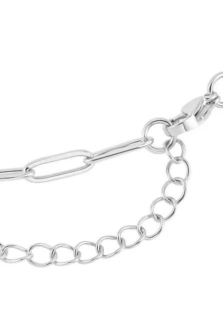 24 - Blue Austrian Crystal Paper Clip Chain Station Necklace - Image 4