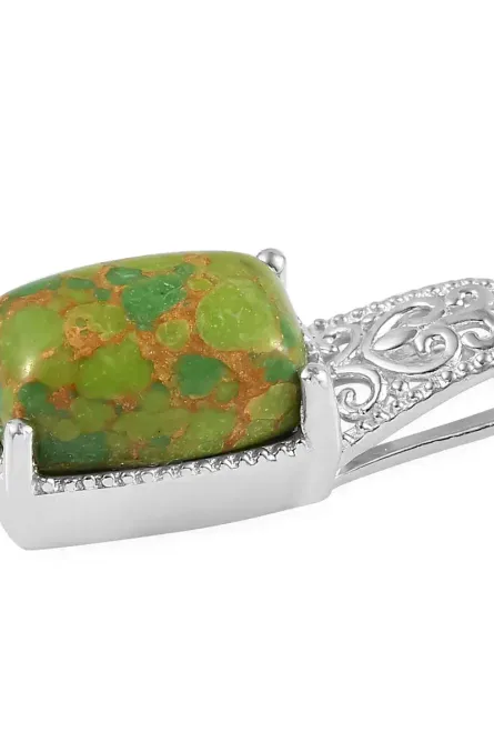 Mojave Green Turquoise Solitaire Pendant - Image 4