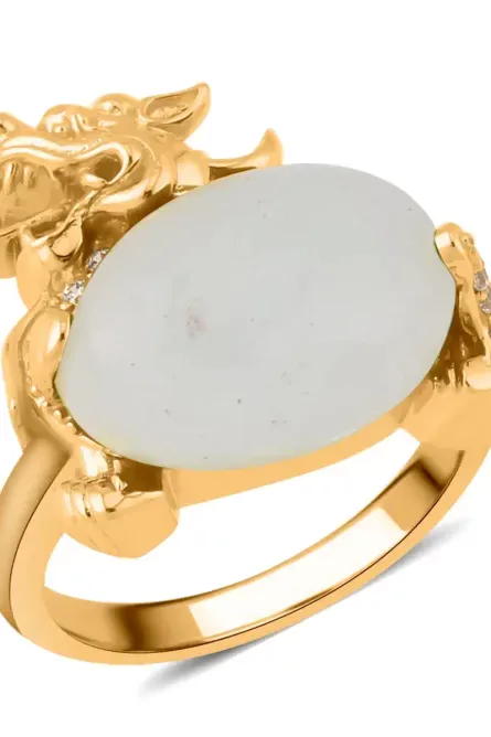 589 - Golden Guardian Aquamarine Ring - Image 1