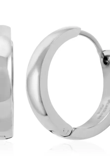 74 - Timeless Shine Stainless Steel Hoop Earrings - Image 1