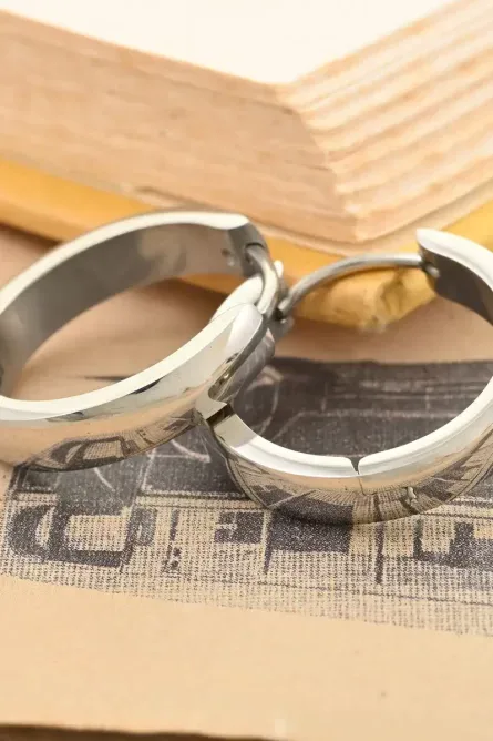 74 - Timeless Shine Stainless Steel Hoop Earrings - Image 2