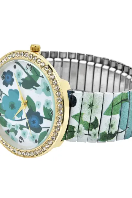 STRADA Floral Crystal Stretch Watch - Image 5