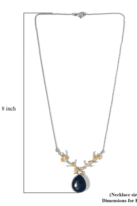 24 - Gold Plated Lapis Lazuli Drop Necklace - Image 6