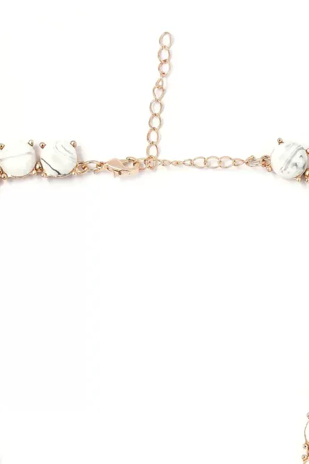 254 - White Resin Statement Necklace - Image 5