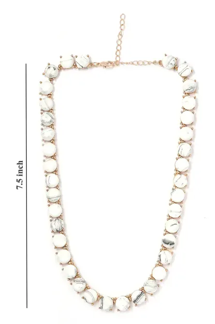 254 - White Resin Statement Necklace - Image 6