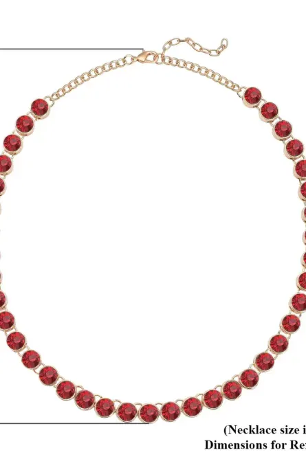 241 - Red Austrian Crystal Tennis Necklace - Image 3