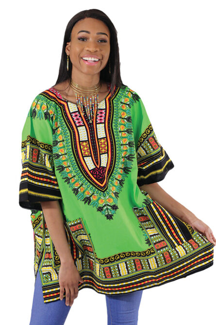 Lime Green Dashiki - Made in Thailand - 2XL - Image 1