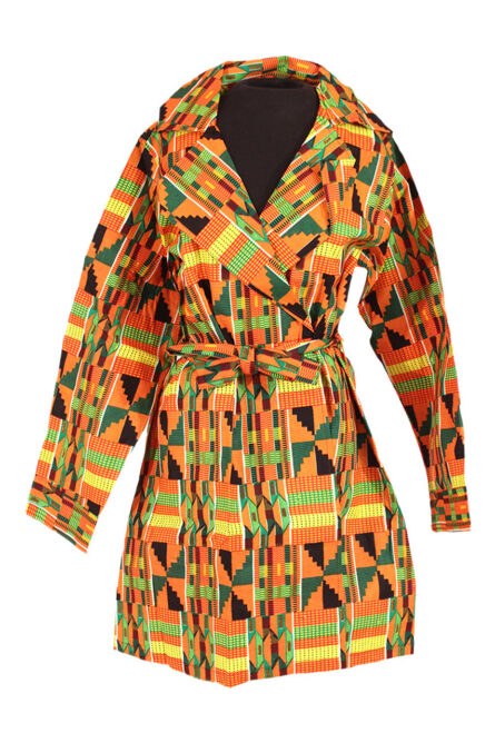 African Print Lightweight Wrap Blazer