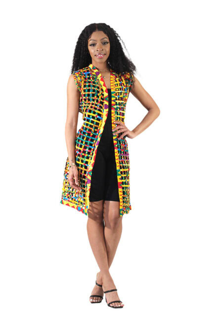 0023 - Ghanaian Kente Print Vest - Image 1