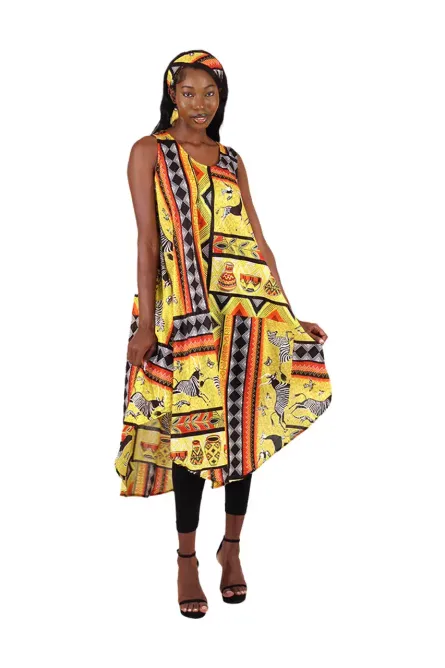 0001 - Tribal Print Umbrella Dress - Image 2