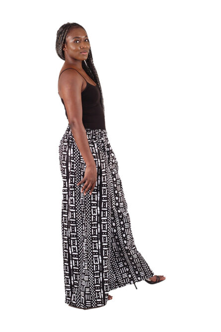 0069 - Monochrome Mudcloth Palazzo Pants - Image 2