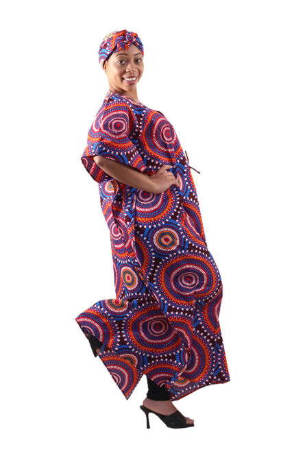 0076 - Sahara Sunburst Drawstring Kaftan - Image 2