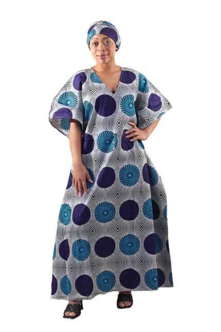0076 - Royal Swirl Maxi Kaftan