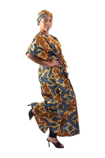 0076 - Golden Earth Drawstring Kaftan Set - Image 3