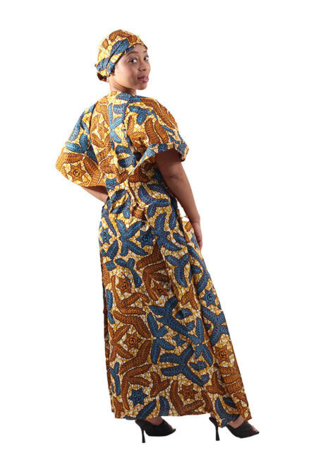 0076 - Golden Earth Drawstring Kaftan Set - Image 2