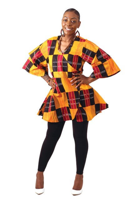 0024 - Kente Wrap Blouse- Free Size