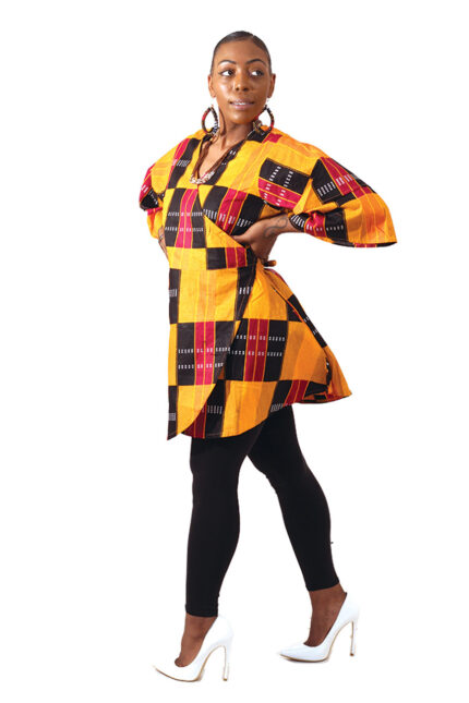 0024 - Kente Wrap Blouse- Free Size - Image 2