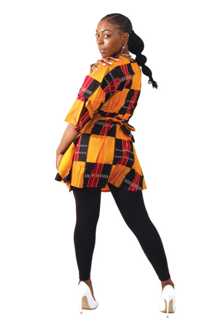 0024 - Kente Wrap Blouse- Free Size - Image 3