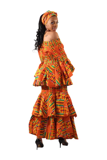 0058 - Bell Sleeve Luxury Skirts Set - Image 2