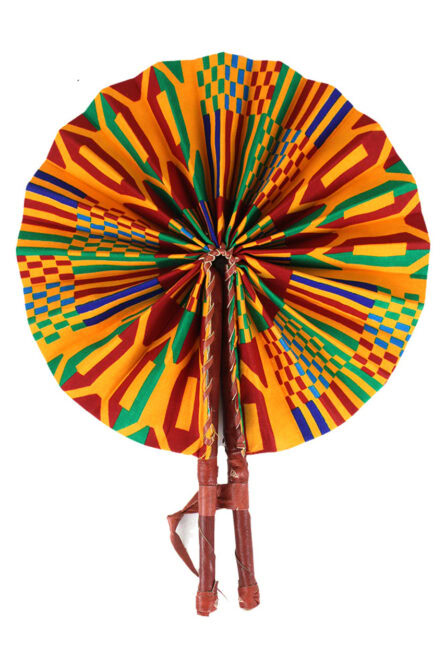Colorful Kente Folding Fan - Image 1