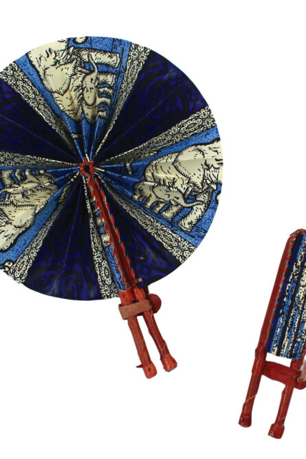 Elephant Family African Print Folding Fan - Image 1