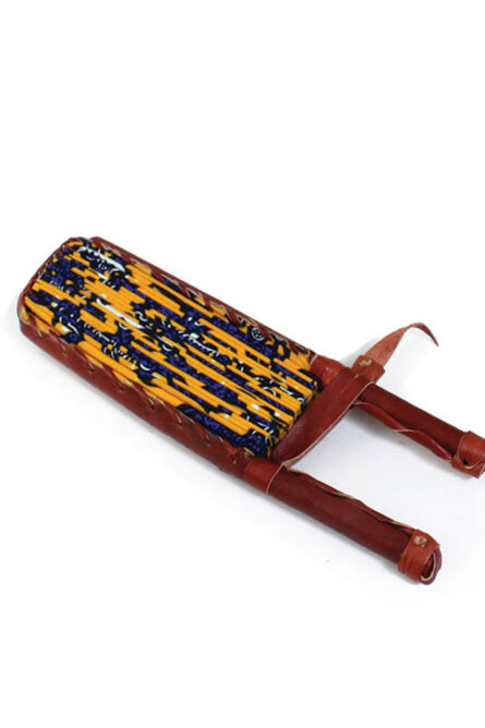 Handmade African Print Leather Folding Fan - Image 2