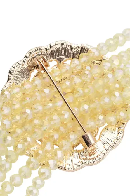 38 - Yellow Bloom Multi-Strand Crystal Bracelet - Image 5