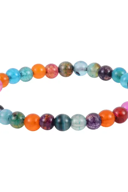 33 - Vibrant Harmony 3-Piece Agate & Glass Bracelet Set - Image 7