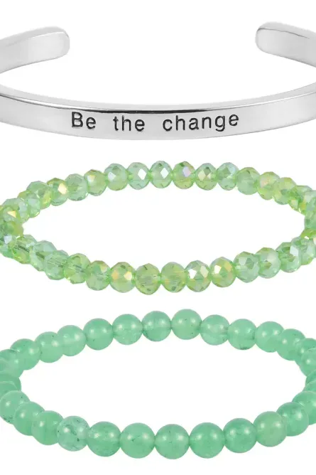 33 - Green Aventurine Bracelet Trio Set – 3-Piece Stack - Image 1