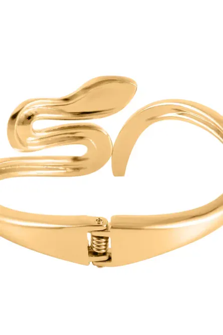374 - Golden Serpent Hinged Bangle - Image 5